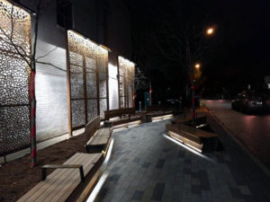 matthew night flowing pedestrian walkway